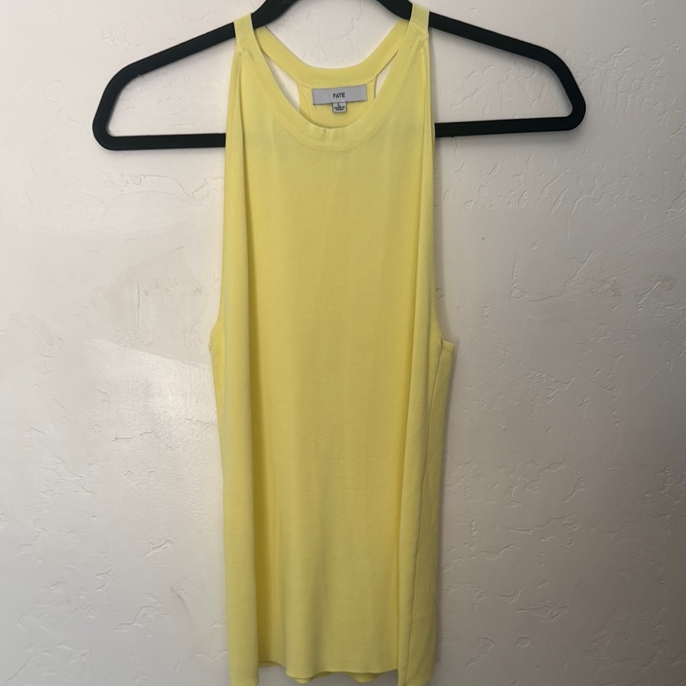 FATE Yellow Racerback Knit Tank Top – Lightweight & Minimalist